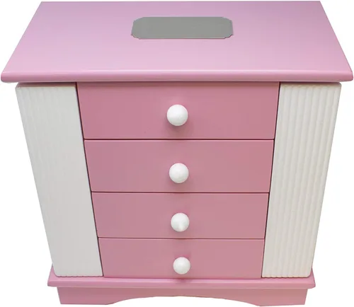 Vista 2 de Mele Co Elise - Joyero musical con cajones para niñas organizador de joyas grabado personalizado para niños niñas pequeñas
