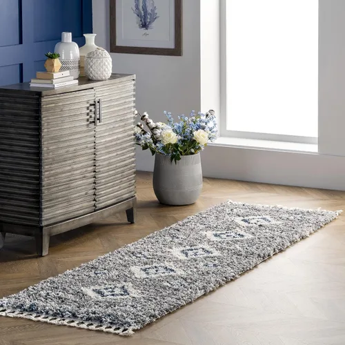 Vista 14 de nuLOOM Transitional Regina Shag - Alfombra decorativa, 3 x 5, color azul
