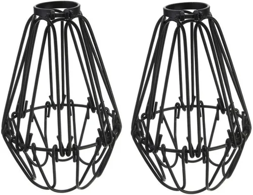 Vista 2 de FOMIYES Lámpara colgante Cubierta de alambre Pantalla de lámpara industrial Protector de metal para ventilador de techo Lámpara de hierro Sombra