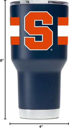 Vista 6 de Gametime Sidekicks Syracuse - Vaso azul marino de 30 onzas, con licencia oficial, acero inoxidable 18/8, doble pared, aislado al vacío, logotipos