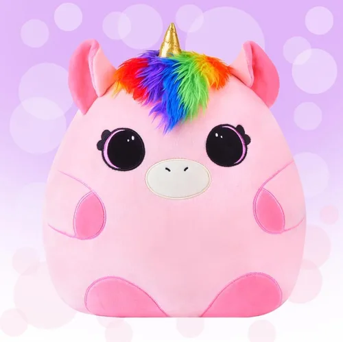 Vista 6 de Almohada grande de peluche de unicornio, tamaño grande, lindo y suave de 13 pulgadas de grasa Kawaii para abrazar, regalo para niños (unicornio)