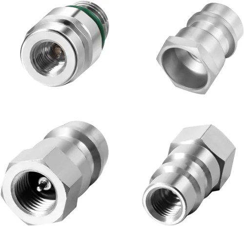 Vista 6 de Mudder 4 piezas VA-LH11 A/C Pro R-12 a R-134a kit de piezas de modificación, adaptador de conversión de adaptación compatible con rosca SAE de 1/4