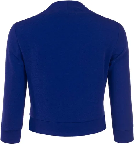 Vista 3 de DOUBLJU Bolero - Chaqueta corta con frente abierto, manga 34, básica, para negocios, casual, para mujer, talla grande