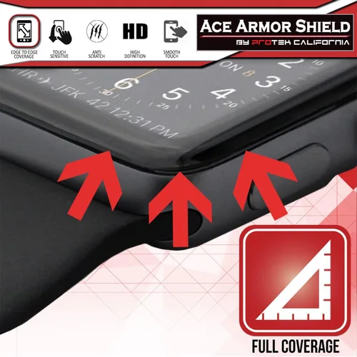 Vista 3 de Protector de pantalla Ace Armor Shield (6 unidades) Premium HD impermeable compatible con Apple Watch Series 6 de 1.575 pulgadas (1.575 in)