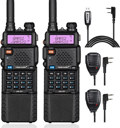 Vista 8 de TIDRADIO Radio GM-5R GMRS, radio bidireccional con repetidor Gmrs con batería de 3800 mAh, receptor de escaneo de doble banda y radio de mano NOAA