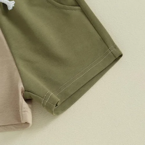 Vista 6 de Twopumpkin Verano Niño Niño Ropa de Bebé Camisetas de Manga Corta Top Y Pantalones Cortos Infantil Traje Neutral 6 9 12 18 24 Meses 2t