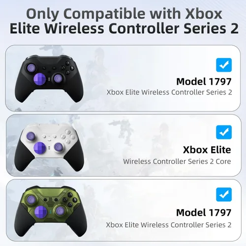 Vista 2 de Complete Component Pack for Elite Controller Series 2, Charging Station with 4 Paddles, 4 Thumbsticks, 1 Charging Dock, Adjustment Tool & Carrying