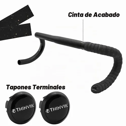 Vista 3 de Thinvik Cinta de corcho EVA para manillar de bicicleta, cinta de barra de bicicleta ecológica, envolturas antideslizantes para mango de ciclismo