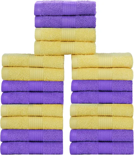 Vista 38 de Ample Decor Juego de 12 toallas de baño de 600 GSM, 100% algodón, 4 toallas de baño, 4 toallas de mano, 4 paños de lavado, absorbentes y suaves