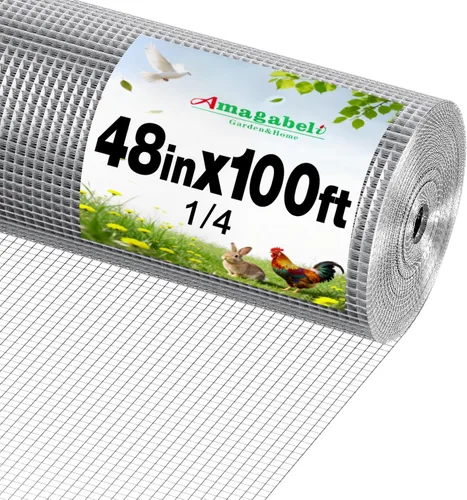 Vista 6 de Amagabeli Ture - Cercas de alambre de pollo de calibre 19, 1/2 pulgada, 16 pulgadas x 6 pies, alambre soldado extra grueso galvanizado doble