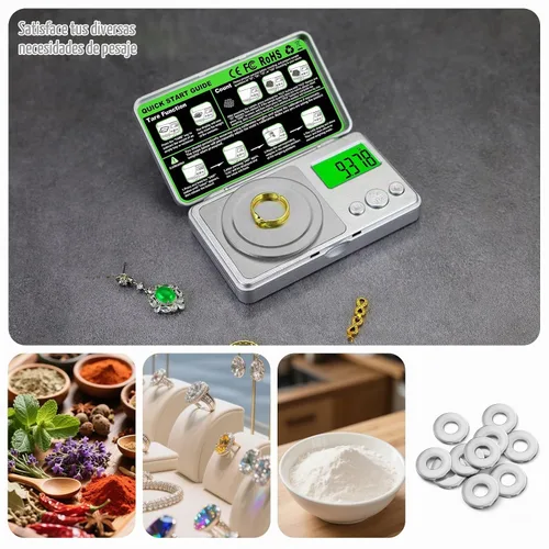 Vista 3 de Báscula de alta precisión de 3.53 oz/0.00 oz, báscula digital de miligramo de bolsillo, báscula de joyería de gramo pequeño, escala de moneda