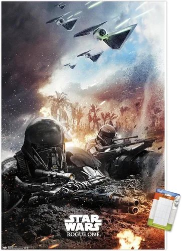 Vista 12 de Trends International Star Wars: Rogue One - Póster de pared de trinchera, 14.725 x 22.375 pulgadas, versión enmarcada de madera de granero Versión