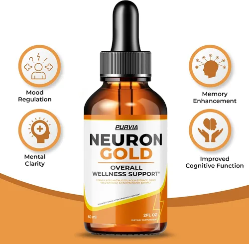 Vista 6 de Paquete de 5 gotas Neuron Gold, suplemento líquido NeuronGold, neuropatía, apoyo nutricional para la salud, alivio del dolor nervioso, estimulador
