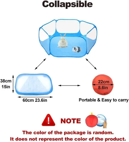 Vista 5 de 2 paquetes de corralito portátil para animales pequeños, valla de ejercicio para mascotas para exteriores/interiores, accesorios para conejillos