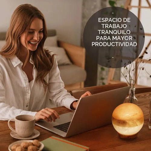 Vista 5 de Lámpara de roca de sal de doble iluminación - Globo moderno rosa blanco y gris Diseño de lámparas de sal con atenuador, brillo ajustable. Luz