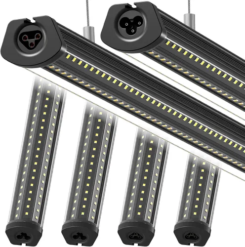 Vista 18 de Barrina T8 Luz LED para Taller 4 Pies, 40W 5500LM 5000K, Cubierta Transparente, Luces de Techo para Garaje, Lámpara LED en Forma de V, Luces