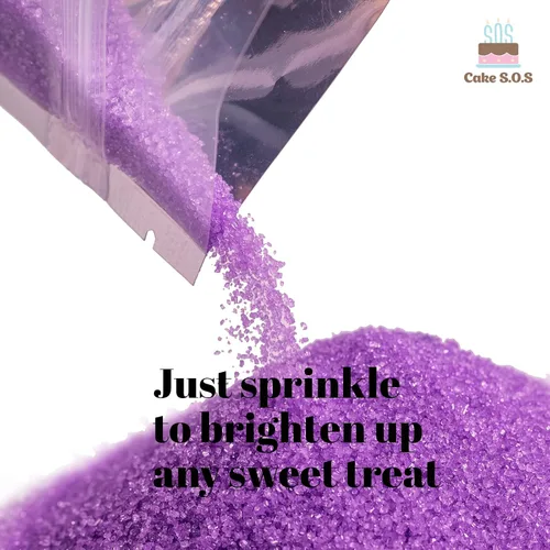 Vista 3 de Gránulos de azúcar de lavanda para hornear, 16 onzas - 15.98 oz. Cristales de azúcar gaseosos comestibles para pasteles, cupcakes, galletas, helados