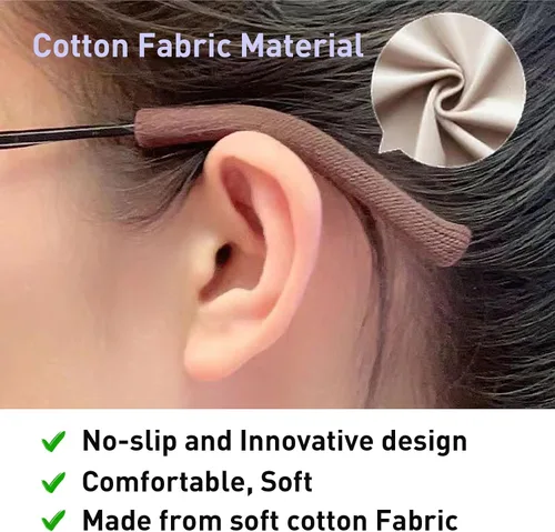 Vista 6 de Cojines para las orejas para lentes con tela de algodón, puntas de retenedor de gafas de punto suave, almohadillas elásticas antideslizantes