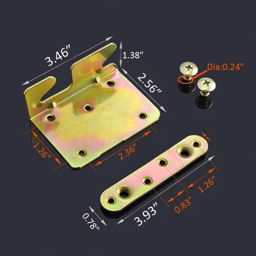 Vista 5 de TIHOOD 4 piezas de riel de cama de alta calidad resistente sin embutir soporte de riel de cama de madera, cabeceros y estribos con tornillos