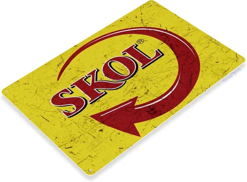 Vista 2 de Tin Sign "Cerveza Skol Brazilian Decor Brasil Bar Pub tienda tienda Cave A770