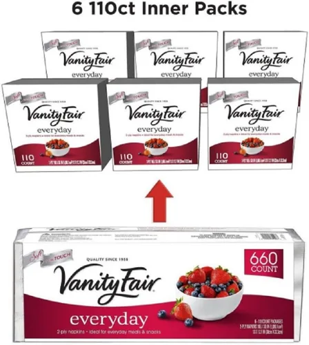 Vista 2 de Vanity Fair - Servilletas desechables de papel blanco, 660