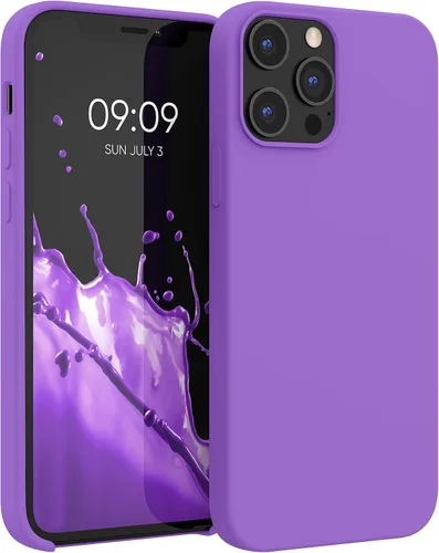Vista 19 de kwmobile Funda compatible con Apple iPhone 12 Pro Max, funda de silicona TPU con acabado suave, color azul báltico