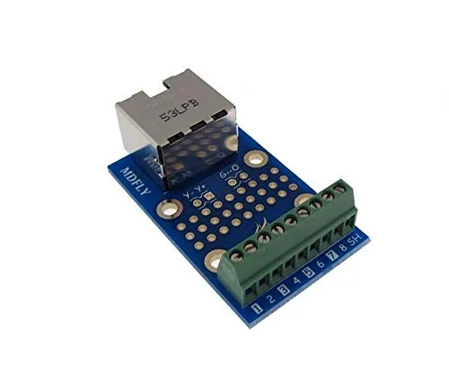 Vista 2 de Placa de ruptura del conector Ethernet RJ45 con terminal de tornillo LED e indicador de color dual