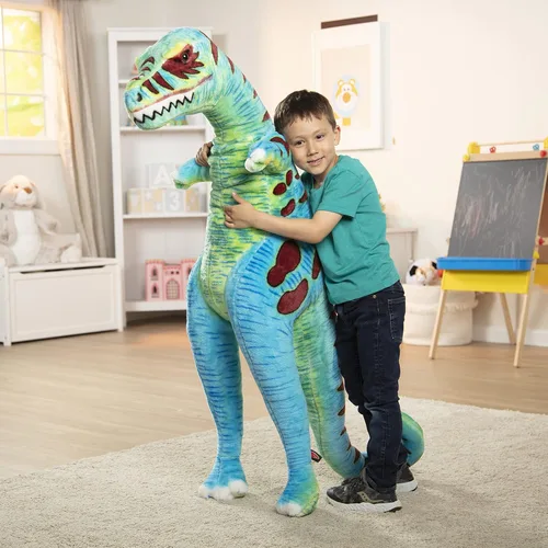 Vista 3 de Melissa & Doug, dinosaurio T-Rex gigante – Peluche realista (más de 4 pies de altura)