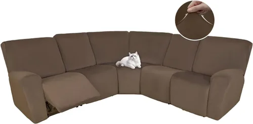 Vista 152 de HDCAXKJ Fundas de sofá seccional reclinable de terciopelo, cubierta de sofá seccional en forma de L, lavable, elástica, suave, para rincón