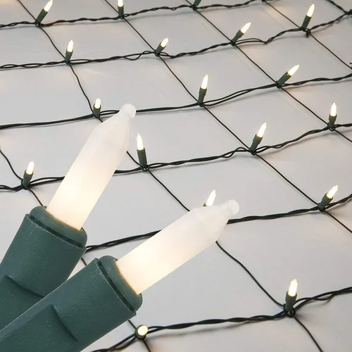 Vista 8 de Kringle Traditions Red de luces de Navidad multicolor para decoraciones de Navidad al aire libre, 150 luces incandescentes en cable verde, 4 x 6