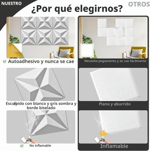 Vista 4 de Art3dwallpanels Paneles acústicos de 24 x 24 pulgadas, paquete de 6 paneles de pared insonorizados que amortiguan el sonido, paneles absorbentes