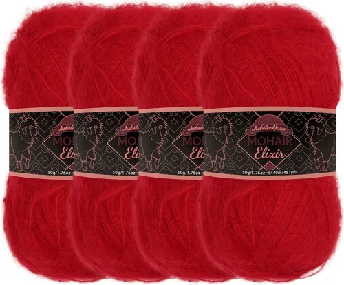 Vista 22 de JubileeYarn Mohair Elixir Yarn - 50g/Skein Baby Wool Blend - Cosmopolitan - 1 Skein