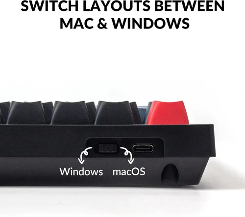 Vista 6 de Keychron V1 - Pomo de teclado mecánico personalizado con cable 75 de diseño QMKVIA programable con teclado intercambiable en caliente interruptor