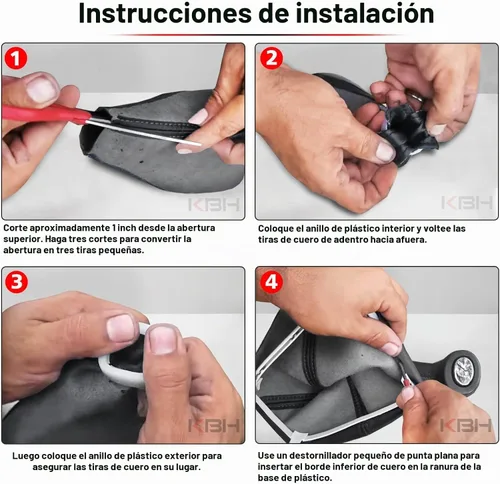 Vista 6 de KBH Funda para maletero de palanca de cambios para Hummer H3 2005-2011, accesorios interiores de cuero de vinilo, tapicería duradera para maletero