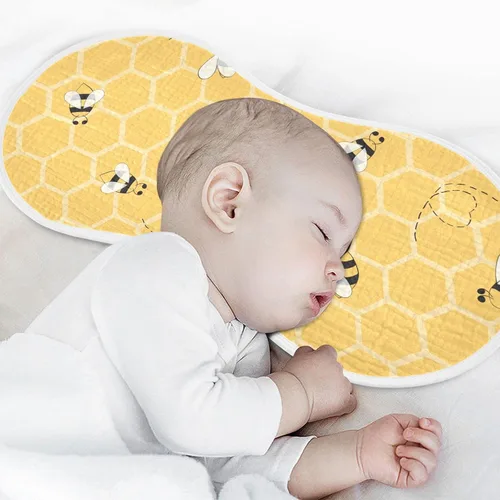 Vista 4 de Lindos paños de muselina de panal de abeja para bebé, 1 paquete de 100% algodón, baberos para niño y niña