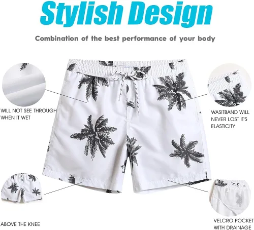 Vista 4 de maamgic Mens Slim Fit Quick Dry Swim Shorts Swim Trunks 7 inch Mens Bathing Suits with Mesh Lining