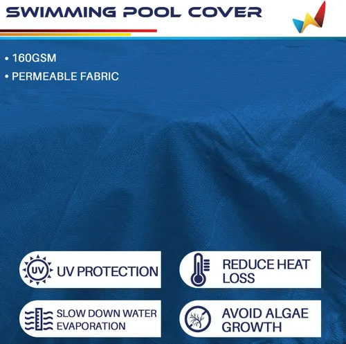 Vista 3 de Windscreen4less Cubierta de seguridad redonda de invierno para piscina de 14 pies con cable de alambre a lo largo de los bordes, cabrestante