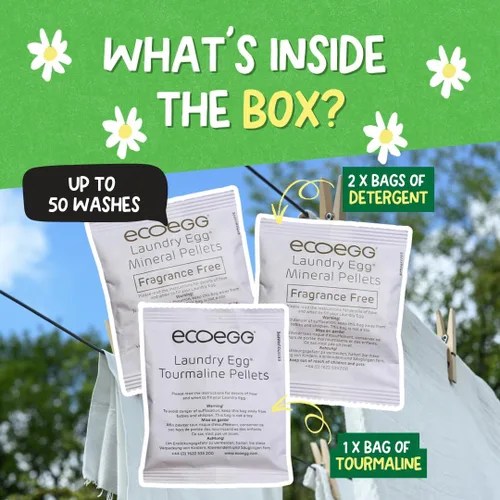 Vista 2 de ecoegg Recambio de huevo de lavandería sin fragancia, 50 cargas