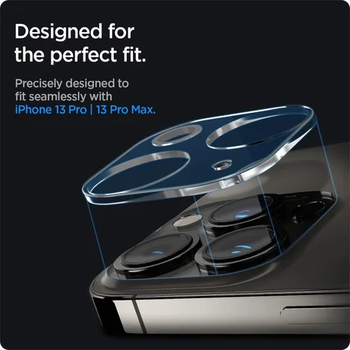 Vista 8 de Spigen Protector de pantalla para lente de cámara [GlasTR Optik] diseñado para iPhone 13 Pro Max (2021) / iPhone 13 Pro (2021) - Transparente