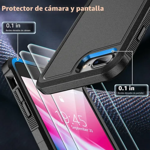Vista 3 de SPIDERCASE para iPhone 7/8 Plus, [protección contra caídas de 10 pies de grado militar] [antideslizante]