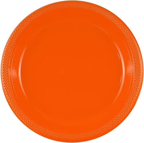 Vista 24 de Platos para fiesta de plástico redondos y cuadrados colorido de 7, 8, y 9 pulgadas, 10/20 platos por paquete, Negro