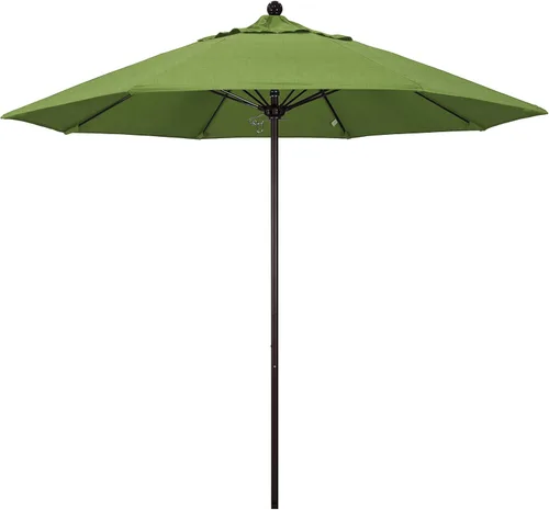 Vista 8 de California Umbrella ALTO908117-5410 Venture Series - Sombrilla comercial para patio, 9 pies redonda, color azul aire Sunbrella