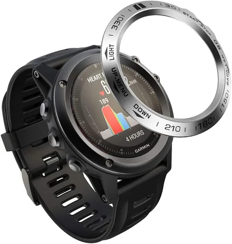 Vista 12 de REYDA Bisel de reloj compatible con Garmin Fenix 3/Fenix 3 HR Bisel Ring, acero inoxidable bisel Loop cubierta adhesiva resistente a los arañazos