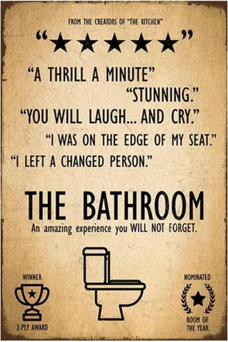 Vista 13 de Cartel de metal retro divertido para el baño, cartel de metal con texto en inglés "Hell Out of Toilet Paper", decoración artística de pared