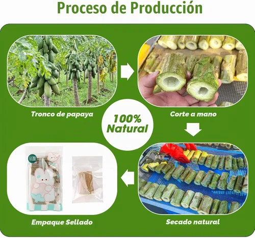 Vista 4 de Abizoo Juguetes masticables naturales de conejo, 6 piezas de madera de papaya orgánica, juguetes masticables para conejo, hámster, cobaya