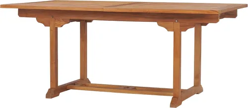 Vista 6 de Mesa rectangular de teca Elzas para patio al aire libre, hecha de madera maciza de teca de grado A