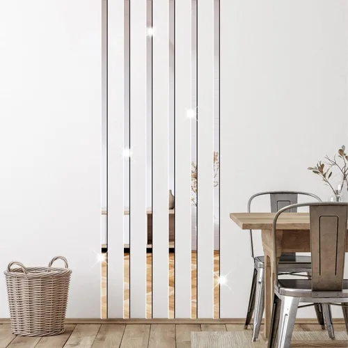 Vista 10 de Pegatinas de Pared de Espejo de Rayas Pegatinas de Espejo Acrílico Doradas Decoración de Pared Tira de Espejo Larga Pelar y Pegar Calcomanías
