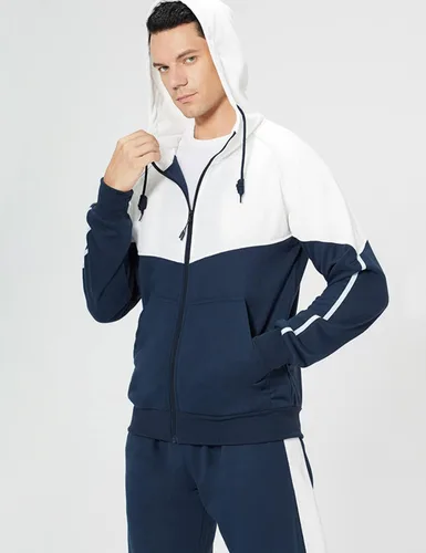 Vista 2 de DUOFIER Conjunto deportivo de 2 piezas para hombre, conjunto deportivo casual
