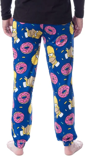 Vista 2 de The Simpsons Homer Sprinkles Donuts - Pantalones de pijama para hombre, Azul