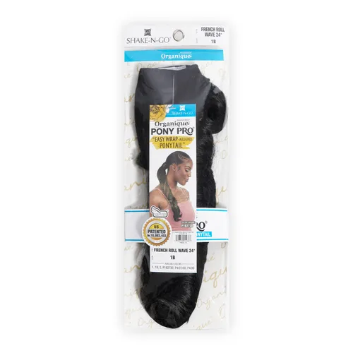Vista 2 de FREE TRESS Milky Way Organique Pony Pro Easy Wrap Around Cola de caballo francesa Wave 24" (2)
